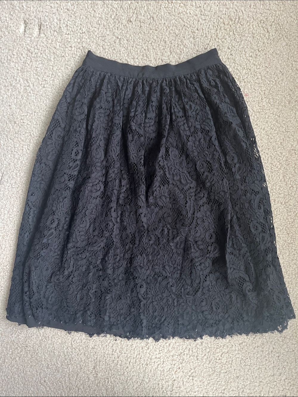 FRNCH Black Lace Midi Skirt